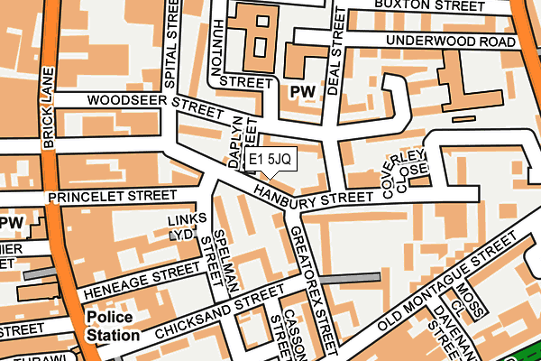 E1 5JQ map - OS OpenMap – Local (Ordnance Survey)