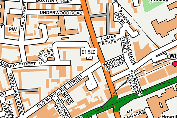 E1 5JZ map - OS OpenMap – Local (Ordnance Survey)