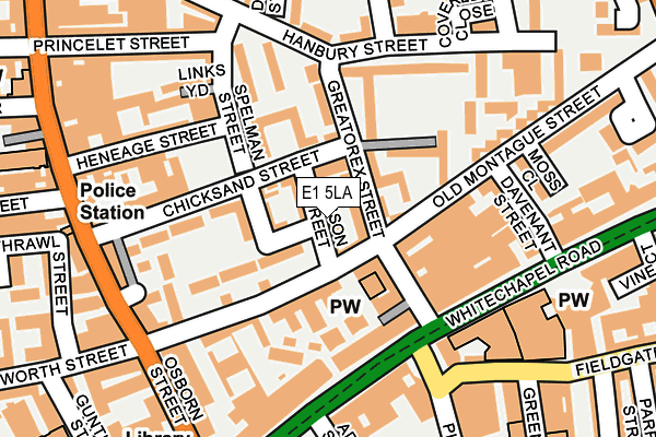 E1 5LA map - OS OpenMap – Local (Ordnance Survey)