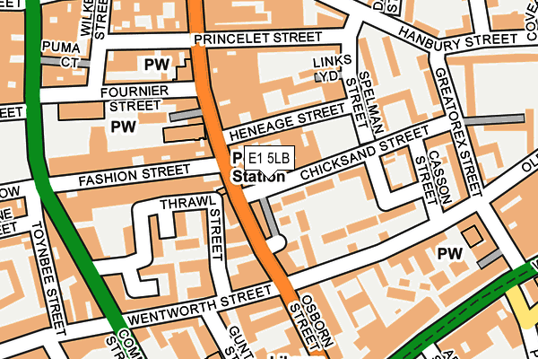 E1 5LB map - OS OpenMap – Local (Ordnance Survey)