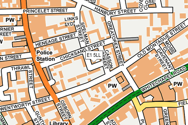 E1 5LL map - OS OpenMap – Local (Ordnance Survey)