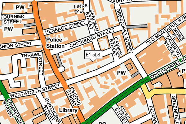 E1 5LS map - OS OpenMap – Local (Ordnance Survey)