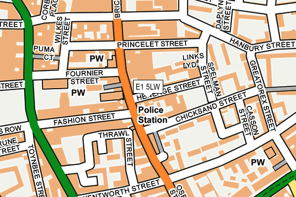 E1 5LW map - OS OpenMap – Local (Ordnance Survey)