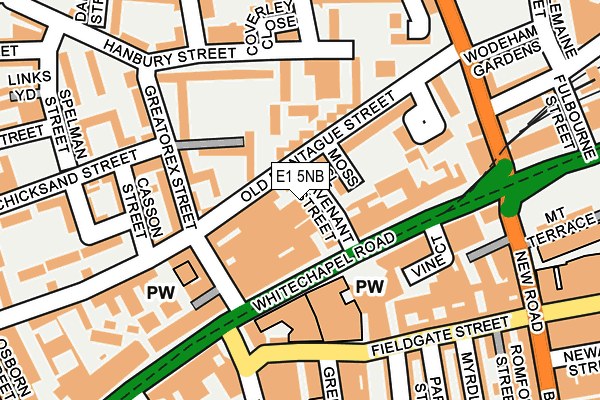 E1 5NB map - OS OpenMap – Local (Ordnance Survey)