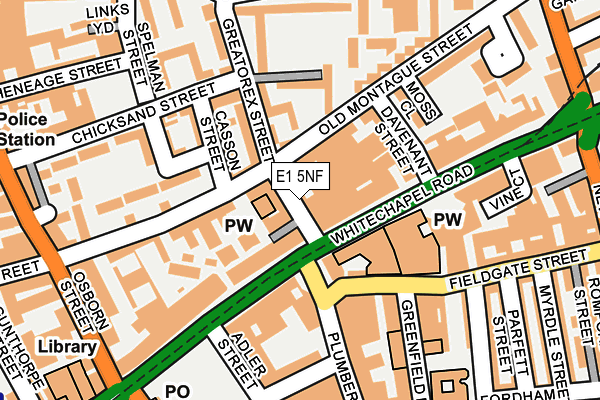 E1 5NF map - OS OpenMap – Local (Ordnance Survey)