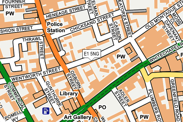 E1 5NG map - OS OpenMap – Local (Ordnance Survey)