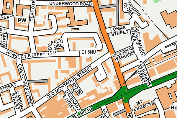 E1 5NU map - OS OpenMap – Local (Ordnance Survey)