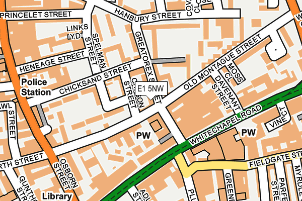 E1 5NW map - OS OpenMap – Local (Ordnance Survey)