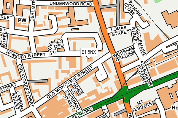 E1 5NX map - OS OpenMap – Local (Ordnance Survey)