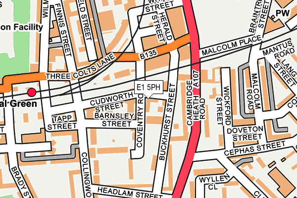 E1 5PH map - OS OpenMap – Local (Ordnance Survey)