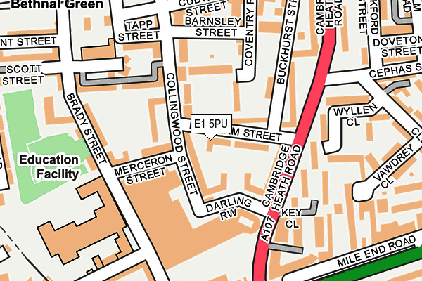 E1 5PU map - OS OpenMap – Local (Ordnance Survey)