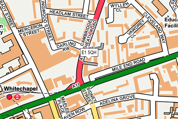 E1 5QH map - OS OpenMap – Local (Ordnance Survey)