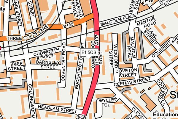 E1 5QS map - OS OpenMap – Local (Ordnance Survey)