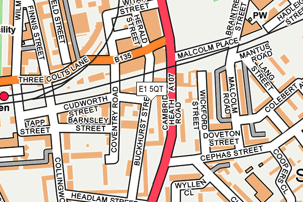 E1 5QT map - OS OpenMap – Local (Ordnance Survey)