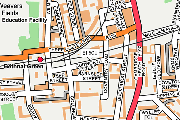 E1 5QU map - OS OpenMap – Local (Ordnance Survey)