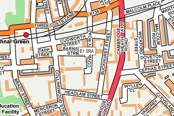 E1 5RA map - OS OpenMap – Local (Ordnance Survey)