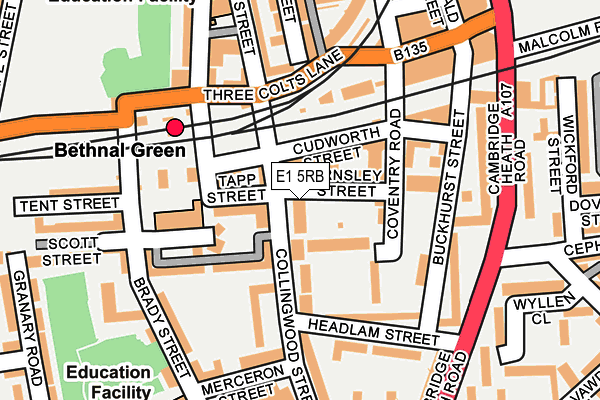 E1 5RB map - OS OpenMap – Local (Ordnance Survey)