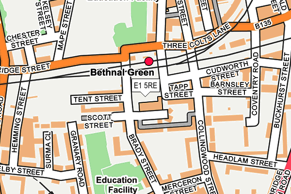 E1 5RE map - OS OpenMap – Local (Ordnance Survey)
