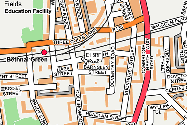 E1 5RF map - OS OpenMap – Local (Ordnance Survey)