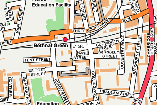 E1 5RJ map - OS OpenMap – Local (Ordnance Survey)