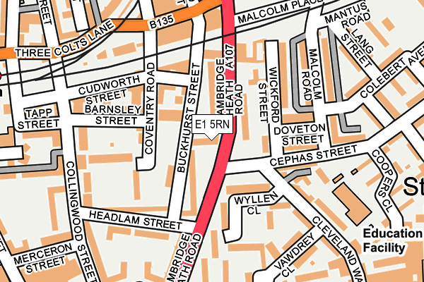 E1 5RN map - OS OpenMap – Local (Ordnance Survey)