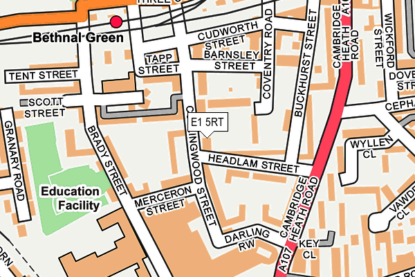 E1 5RT map - OS OpenMap – Local (Ordnance Survey)
