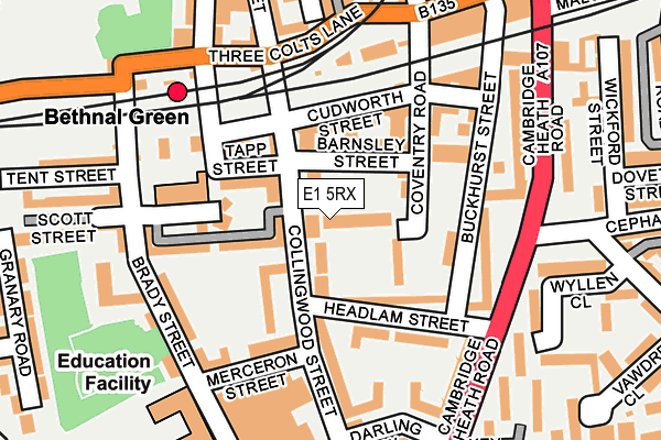 E1 5RX map - OS OpenMap – Local (Ordnance Survey)