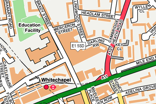 E1 5SD map - OS OpenMap – Local (Ordnance Survey)