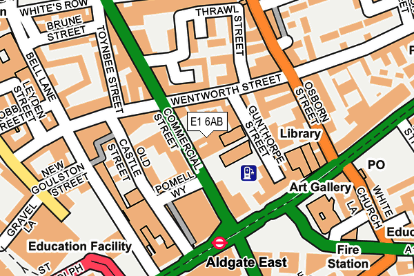 E1 6AB map - OS OpenMap – Local (Ordnance Survey)