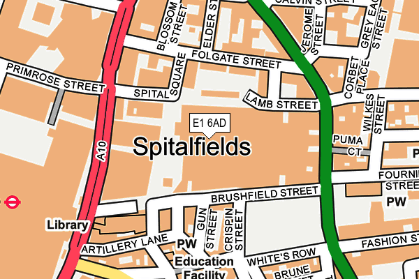 E1 6AD map - OS OpenMap – Local (Ordnance Survey)