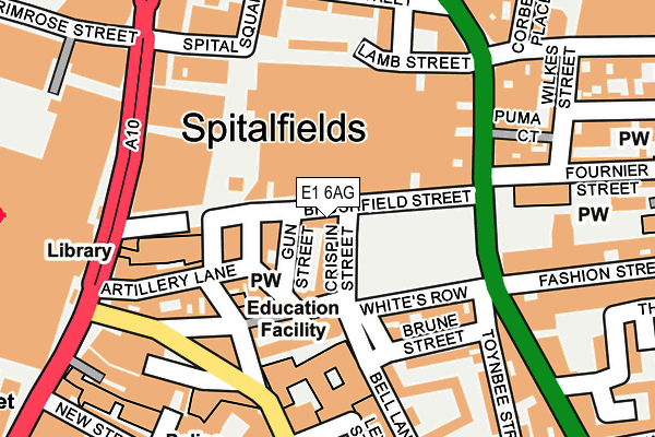 E1 6AG map - OS OpenMap – Local (Ordnance Survey)