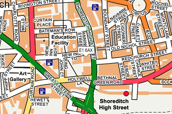 E1 6AX map - OS OpenMap – Local (Ordnance Survey)