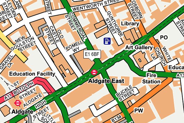 E1 6BF map - OS OpenMap – Local (Ordnance Survey)