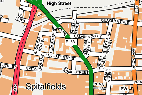 E1 6BJ map - OS OpenMap – Local (Ordnance Survey)