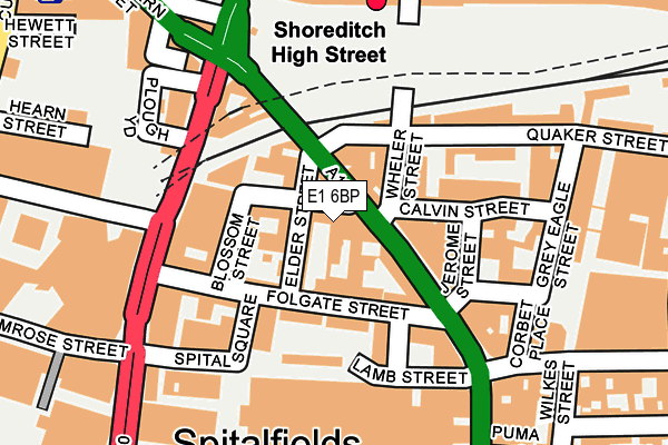 E1 6BP map - OS OpenMap – Local (Ordnance Survey)