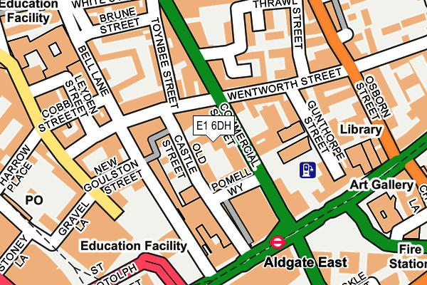 E1 6DH map - OS OpenMap – Local (Ordnance Survey)