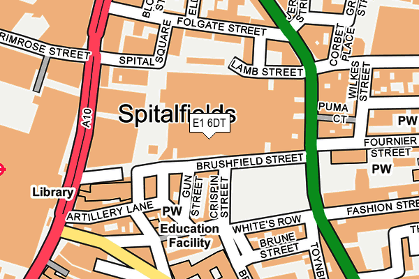 E1 6DT map - OS OpenMap – Local (Ordnance Survey)