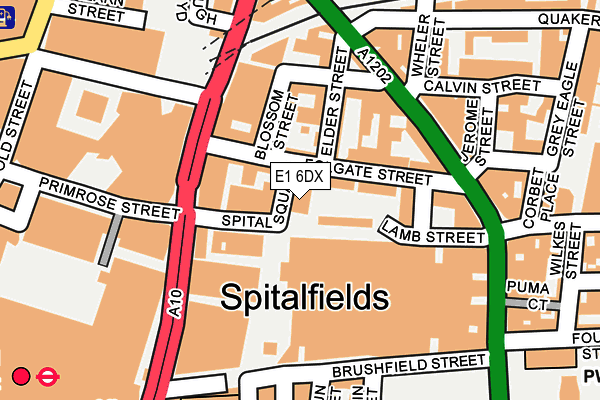 E1 6DX map - OS OpenMap – Local (Ordnance Survey)