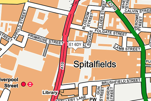 E1 6DY map - OS OpenMap – Local (Ordnance Survey)