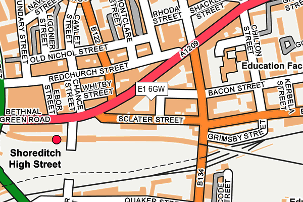 E1 6GW map - OS OpenMap – Local (Ordnance Survey)