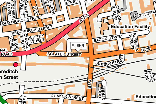E1 6HR map - OS OpenMap – Local (Ordnance Survey)