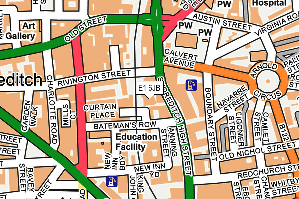 E1 6JB map - OS OpenMap – Local (Ordnance Survey)