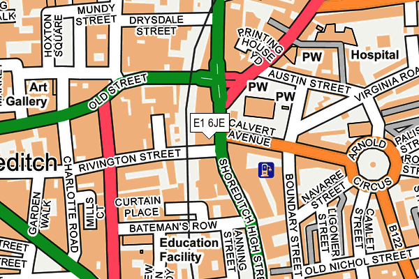 E1 6JE map - OS OpenMap – Local (Ordnance Survey)