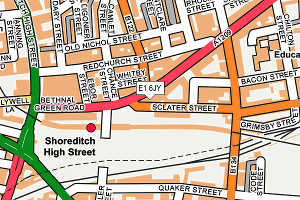 E1 6JY map - OS OpenMap – Local (Ordnance Survey)