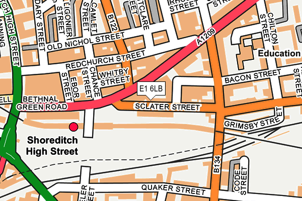 E1 6LB map - OS OpenMap – Local (Ordnance Survey)