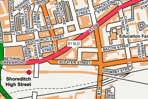 E1 6LD map - OS OpenMap – Local (Ordnance Survey)