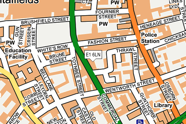 E1 6LN map - OS OpenMap – Local (Ordnance Survey)