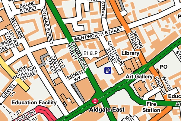 E1 6LP map - OS OpenMap – Local (Ordnance Survey)
