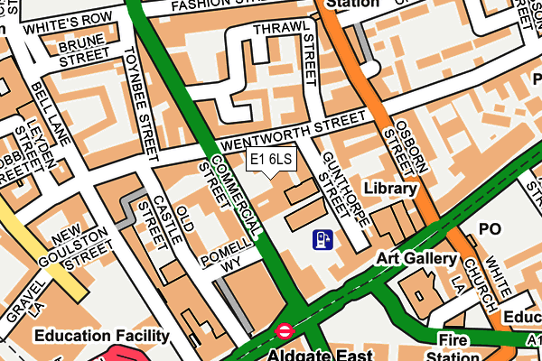 E1 6LS map - OS OpenMap – Local (Ordnance Survey)