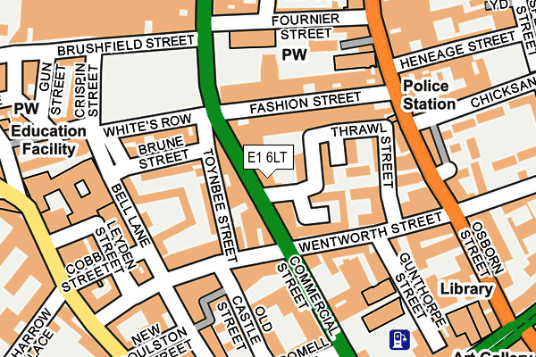 E1 6LT map - OS OpenMap – Local (Ordnance Survey)
